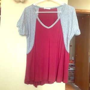Entro red and grey top. Flowy. Size Small